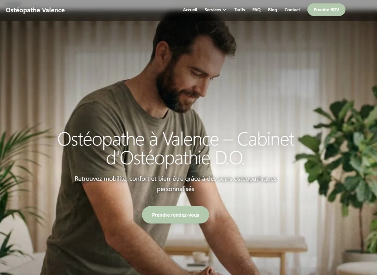 Site web osteopata — página interior